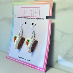 Carrot Cake Slices (Textured) - Handmade Earrings